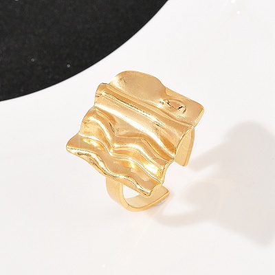 304 Stainless Steel Cuff Open Rings for Women RJEW-H255-01G-07-1