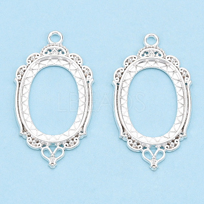 Zinc Alloy Link Cabochon Settings PALLOY-WH0001-35S-1