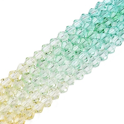 Gradient Color Baking Paint Glass Bead Strands LS-DGLA-A039-T6mm-A013-1
