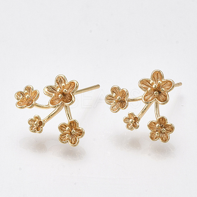 Brass Stud Earring Findings KK-S350-427-1