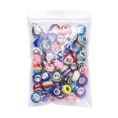 Acrylic & Resin & Polymer Clay Rhinestone European Beads FPDL-S015-04F-1