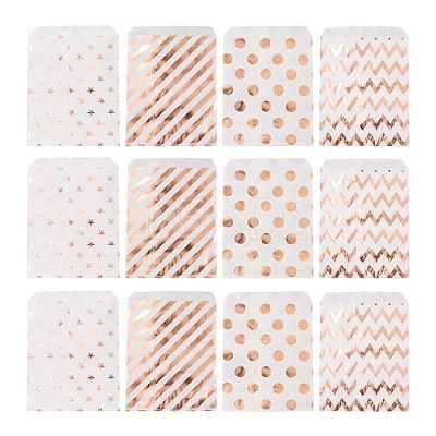 100Pcs 4 Patterns Eco-Friendly Kraft Paper Bags CARB-LS0001-02B-1
