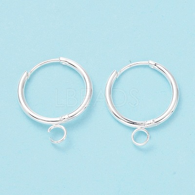 201 Stainless Steel Huggie Hoop Earring Findings STAS-P283-01P-S-1