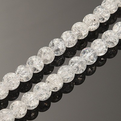 Synthetic Crackle Quartz Round Beads Strands G-O030-8mm-17-1