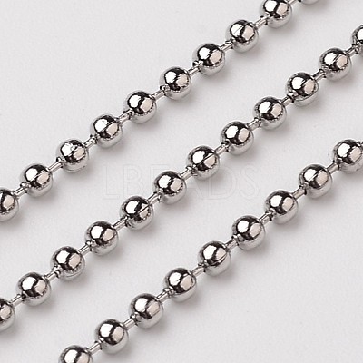 Non-Tarnish 3.28 Feet 304 Stainless Steel Ball Chains X-CHS-A002B-1.5mm-1