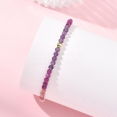 Natural Ruby & Rhodonite & Sunstone & Rose Quartz & Non-magnetic Synthetic Hematite Beaded Bracelets for Women BJEW-JB14094-01-1