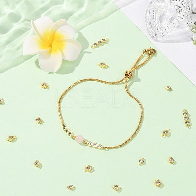 20Pcs 5 Styles Brass Pave Clear Cubic Zirconia Links Connector Charms KK-FS0002-05-1
