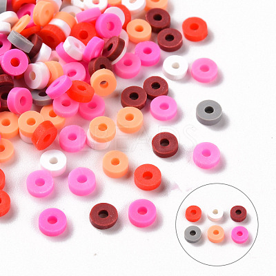 Handmade Polymer Clay Beads Strands CLAY-R089-4mm-T05C-1