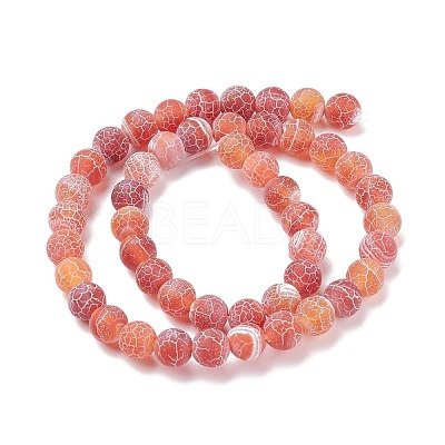 Natural & Dyed Crackle Agate Bead Strands G-T056-8mm-05-1