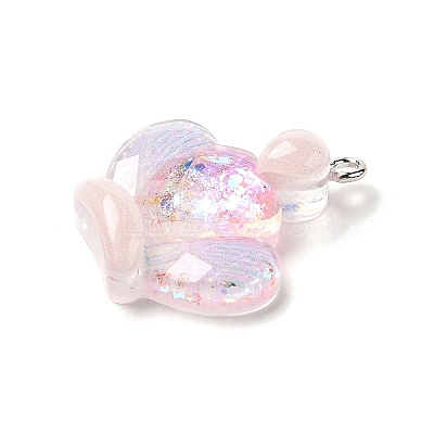 Transparent Resin Pendants RESI-H036-01F-1