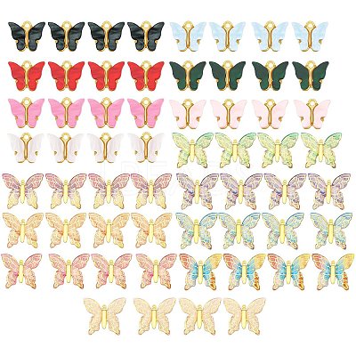 Light Gold Plated Acrylic Pendants OACR-SZ0001-02-1