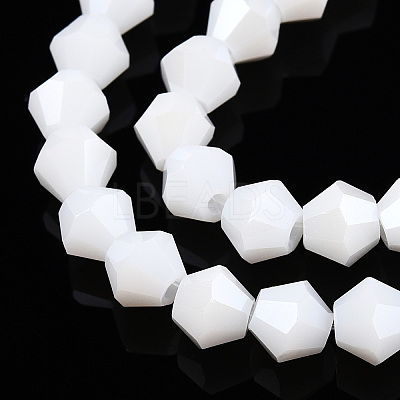 Opaque Solid Color Electroplate Glass Beads Strands EGLA-A039-P6mm-A15-1