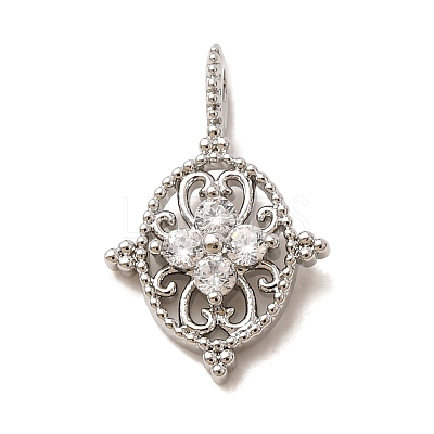 Brass Rhinestone Pendants RB-CBAFDDC-04P-1