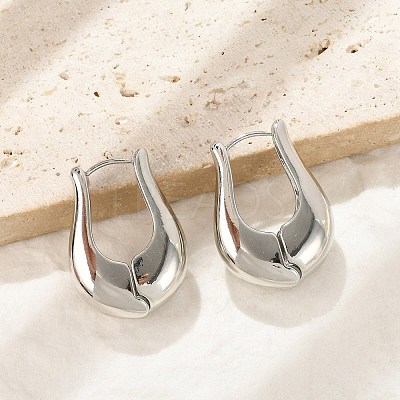 Brass Hoop Earrings for Women EJEW-U041-05P-1