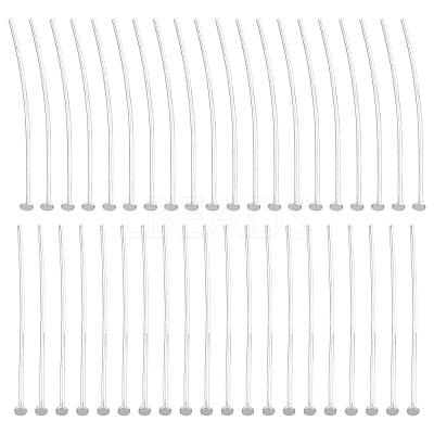 40Pcs 925 Sterling Silver Flat Head Pins STER-SC0001-08-1