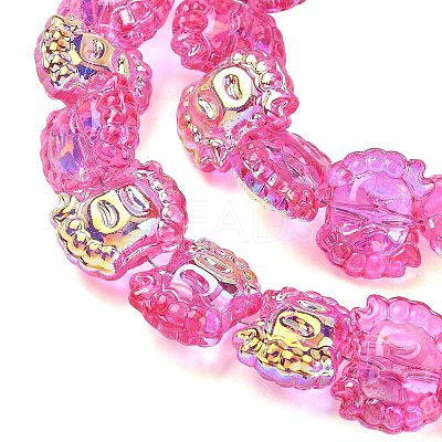 Electroplate Baking Paint Transparent Glass Beads Strands GL-CBA17FF-01J-1