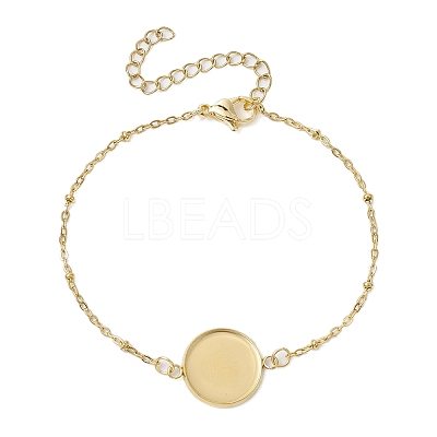 304 Stainless Steel Round Cabochon Setting Bracelets BJEW-JB11090-01-1