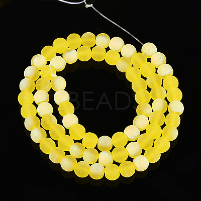 Frosted Transparent Glass Beads Strands LS-GLAA-T032-T6mm-MBB12-1
