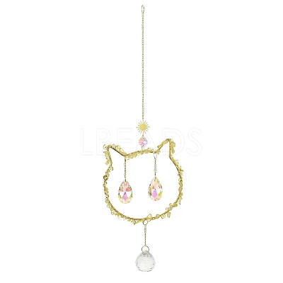 Metal Hanging Suncatchers HJEW-P018-D01-1