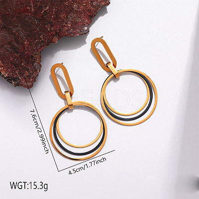 304 Stainless Steel Stud Dangle Earrings WG12000-02-1