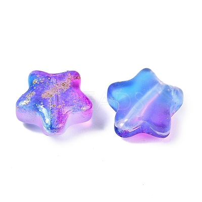 Transparent Spray Painted Frosted Glass Beads X2-GLAA-NH0003-01F-1