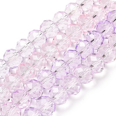 Transparent Painted Glass Beads Strands X-DGLA-A034-T6mm-A05-1