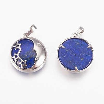 Natural Lapis Lazuli Pendants G-P378-B05-1