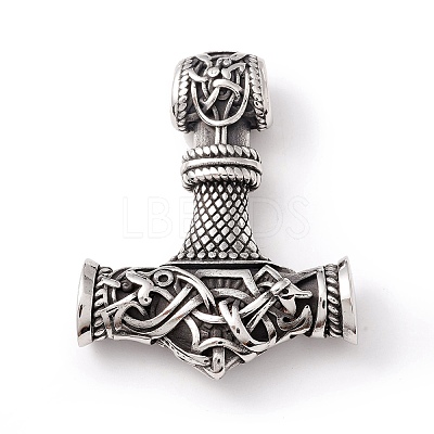 Tibetan Style 304 Stainless Steel Pendants STAS-P305-52AS-1