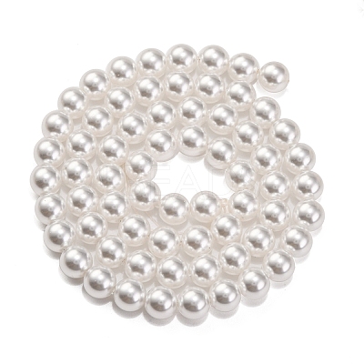Baking Paint Pearlized Glass Pearl Round Bead Strands PEAR-H019-02B-04-1