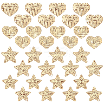 32Pcs 4 Styles Handicraft Beading Felt Appliques PATC-WR0001-05-1