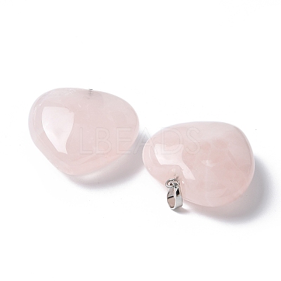 Natural Rose Quartz Pendants X-G-A259-02P-03-1