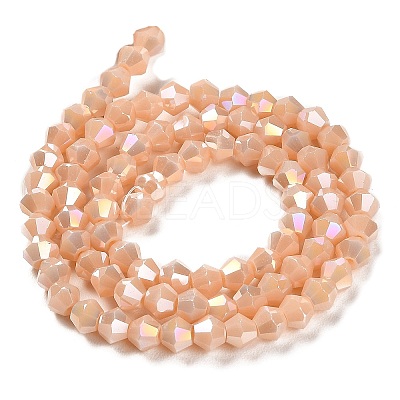 Opaque Solid Color Electroplate Glass Beads Strands GLAA-F029-P4mm-A06-1
