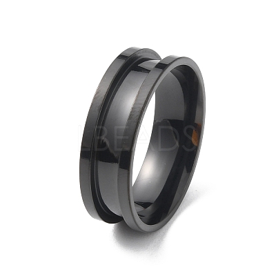 201 Stainless Steel Grooved Finger Ring RJEW-WH0004-32G-EB-1