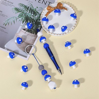 20Pcs Mushroom Silicone Focal Beads JX901A-1