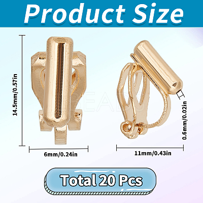 20Pcs Brass Clip-on Earring Findings KK-SC0004-81KCG-1