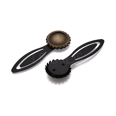 Alloy & Iron Bookmark Cabochon Settings PALLOY-N184-06AB-1