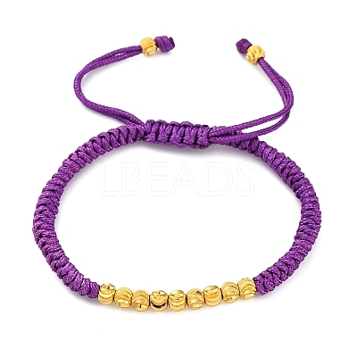 Polyester Cord Braided Bead Bracelets for Women BJEW-L698-01G-11-1