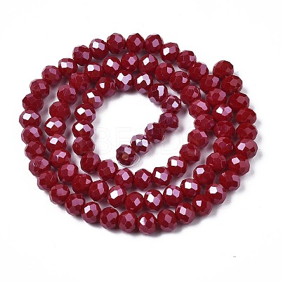 Electroplate Glass Beads Strands EGLA-A034-P6mm-A13-1