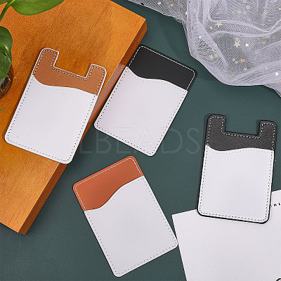 8Pcs 4 Style Sublimation Imitation Leather Phone Card Holder AJEW-CA0003-83-1