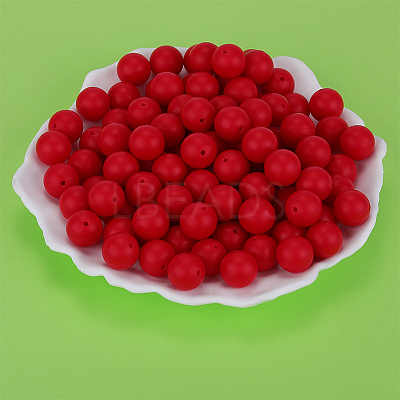 Round Silicone Focal Beads SI-JX0046A-123-1