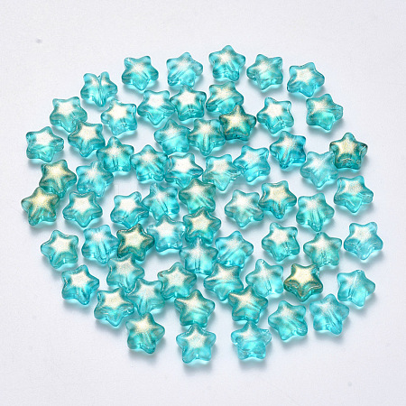 Spray Painted Glass Beads X-GLAA-R211-04-D07-1