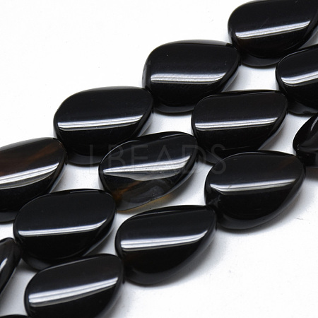 Natural Black Onyx Beads Strands G-T076-15x20-04-1