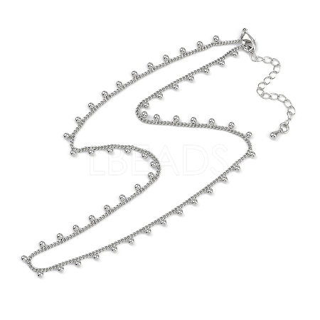 Rack Plating Brass Twisted Chain Ball Tassel Necklaces for Women NJEW-K382-15C-P-1