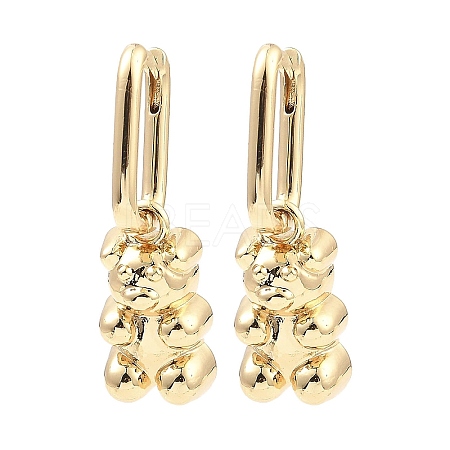 Brass Dangle Hoop Earrings EJEW-G362-04KCG-1