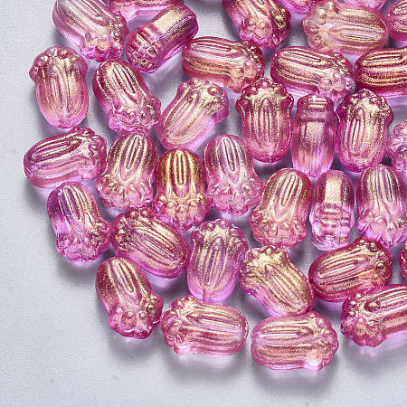Transparent Spray Painted Glass Beads GLAA-S190-004A-06-1