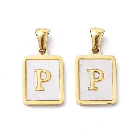 Ion Plating(IP) 304 Stainless Steel Pave Shell Pendants STAS-G327-01G-P-1