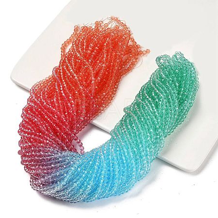 Transparent Painted Glass Beads Strands X1-DGLA-A034-T3mm-A11-1