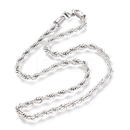 Non-Tarnish 304 Stainless Steel Rope Chain Necklaces LS-NJEW-F226-03P-10-1