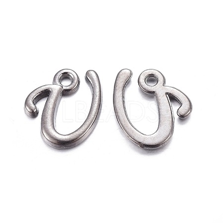 Gunmetal Plated Alloy Letter Pendants PALLOY-J718-01B-U-1