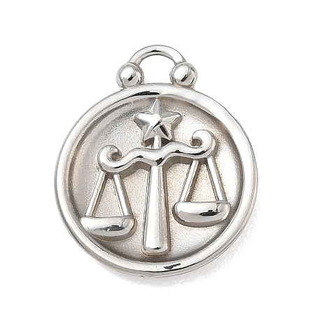 12 Constellations 304 Stainless Steel Pendants STAS-F354-01P-06-1